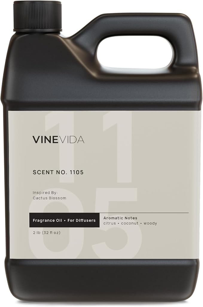VINEVIDA [32 Fl Oz] Scent NO. 1105 Fragrance Oil for Cold Air Diffusers, Aromatic Notes of Citrus Coconut Woody, Essential Oils for Diffuser Oil Refill & Air Freshener Room Spray