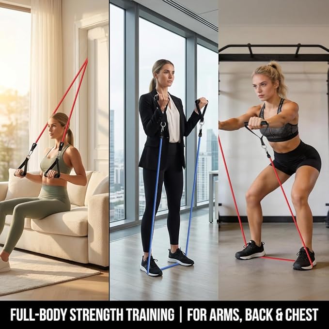 VEICK Resistance Bands, Exercise Bands, Workout Bands, Resistance Bands for Working Out with Handles for Men and Women, Exercising Bands for Fitness Weights Work Out at Home