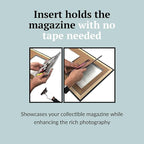 Creative Picture Frames 8 x 10.5 Magazine Frame with Full-Strength Glass, Holds Up To A 1/4" Thick Media with Installed Hangers for Easy Mounting, 10x12 Manhattan Black Frame with White Mat