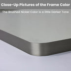 LOAAO 22X30 Inch Brushed Nickel Bathroom Mirror, Rounded Rectangle Silver Metal Frame Mirror, Brushed Nickel, Anti-Rust, Hangs Horizontally or Vertically