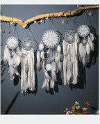 5 Pack Moon Phase Dreamcatcher Set Boho Wall Decor, Boho Macrame Wall Hanging Dream Catchers, for Home, Bedroom, Living Room, Witchy Gifts (Pink)