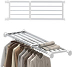 Hershii Tension Shelf Expandable Rod Closet System Heavy Duty Clothes Hanger Adjustable DIY Storage Organizer Shoe Rack
