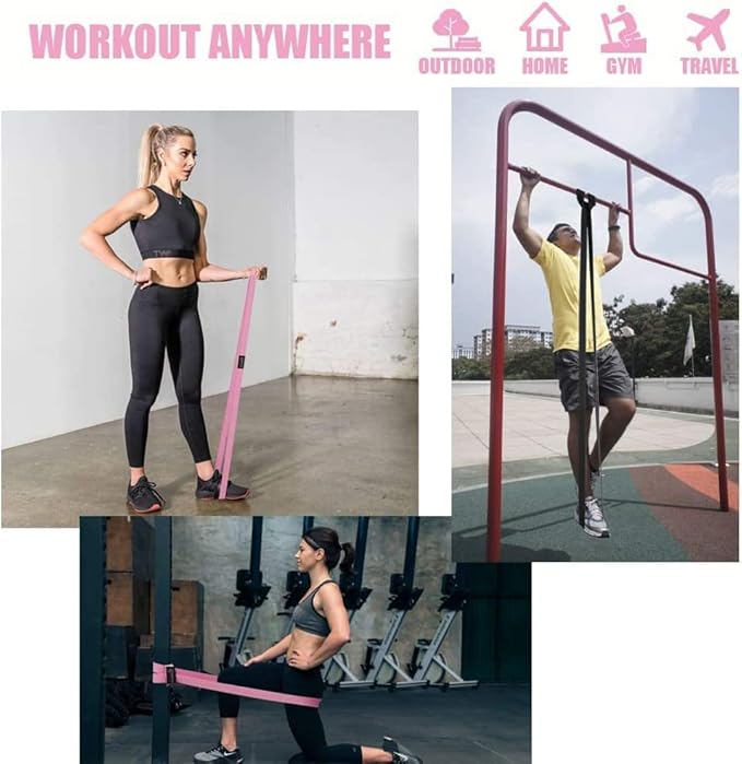 Long Resistance Bands, Fabric Resistance Bands Stretch Bands for Exercise Bands Resistance Bands Set Elastic Resistance Bands for Working Out Women Resistance Bands for Physical Therapy