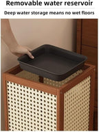 Indoor Umbrella Stand, Vertical Umbrella Storage Basket, Square Cane Holder, Suitable for Entryway, Corner or Office(Brown)
