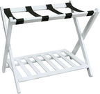 Casual Home Shelf-White Luggage Rack, 26.75" Wide