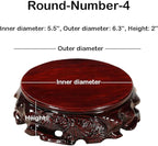 GOLDY&WENDY 5.5'' Rosewood Solid Wood Carved Teapot Vase Bonsai Fishbowl Stone Buddha Ornament Display Stand Pedestal