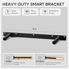 Homeforia Walnut 20 inch Floating Shelf, High End Solid Real Wood 20inch Floating Shelves for Wall Mounted, Dark Brown 20 inches Long Floating Shelves, Heavy Duty Bracket, 20 X 6.5 X 1.75 in, Set of 3