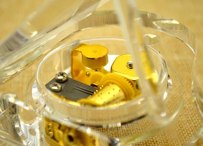 Sooharic Piano Music Box Crystal Song Fur Elise, Clockwork Mechanical Piano Toy Piano Ornament Classical Romantic Valentine Gift (for Elise)