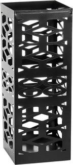 ZENFUN Metal Umbrella Holder Stand for Entryway, Square Umbrella Organizer, Walking Sticks Storage Bin Freestanding for Home, Office, Hotel, Black, 5.9 x 5.9 x 15.7 Inches