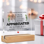 Inspirational Gift Ideas - Thank You Gifts for Women Men Friends - Appreciation Gifts for Coworker - Motivational Quote Clear Desk Sign Decor Home Office Desk Decor (4 x 4 Inches)
