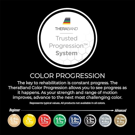 THERABAND Professional Latex Resistance Bands, Individual 6 Ft Elastic Band as Exercise Equipment, Physical Therapy, Pilates, At-Home Workouts, 6 Foot, Black, Special Heavy, Level 6