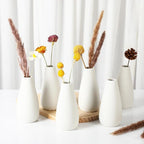 YANLING 6 Pcs White Ceramic Vases for Home Decor, 6 Inch Modern Centerpieces, Small Boho for Pampas Grass, Table Vase for Dried Flowers