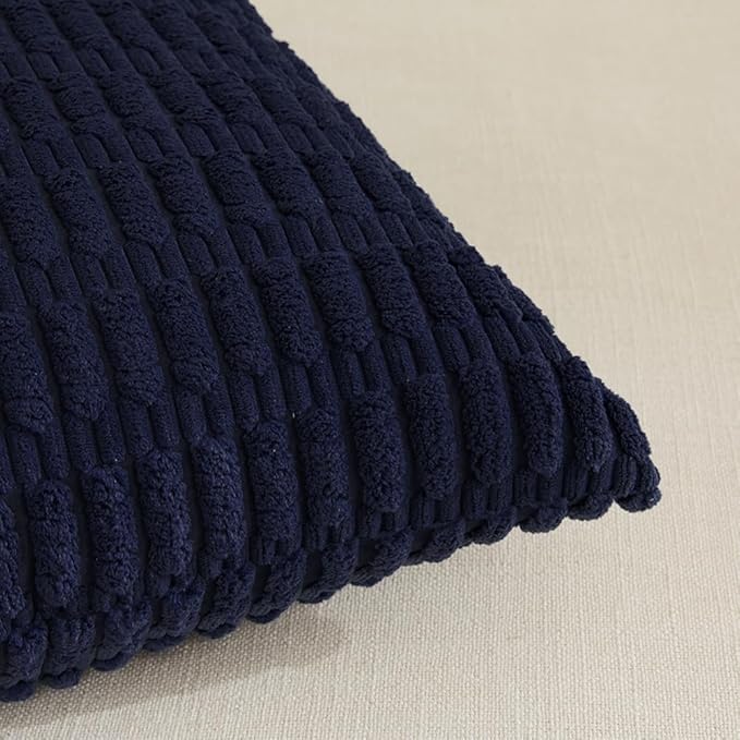 Fancy Homi 4 Packs Decorative Throw Pillow Covers for Living Room Couch Bed, Modern Farmhouse Boho Home Décor Accent Cushion Case, 16" x 16", Navy Blue