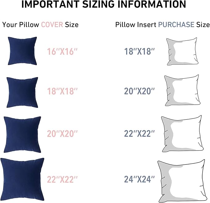 Leeden 18 x 18 Pillow Inserts (Set of 2) - Throw Pillow Inserts with 100% Cotton Cover - 18 Inch Square Decorative Pillows for Sofa, Couch, Bed and Home Decor