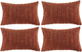 Fancy Homi 4 Packs Decorative Throw Pillow Covers for Living Room Couch Bed, Modern Farmhouse Boho Home Décor Accent Cushion Case, 24" x 12", Rust
