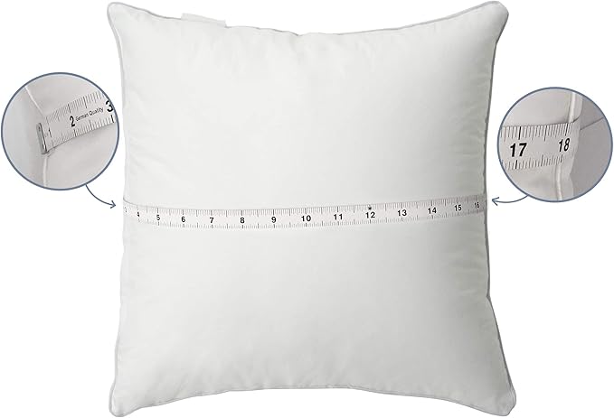 Leeden 18 x 18 Pillow Inserts (Set of 2) - Throw Pillow Inserts with 100% Cotton Cover - 18 Inch Square Decorative Pillows for Sofa, Couch, Bed and Home Decor
