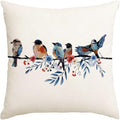 RABUSOFA 4th of July Memorial Day Patriotic Throw Pillow Cover,20x20 Inch Red White and Blue Birds Flowers Independence Day American Fourth of July Decoration for Sofa Couch