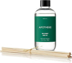 Apotheke Luxury Scented Oil Reed Diffuser Liquid Refill (Wild Mint & Ivy) - Premium Home Fragrance Diffuser Refill Set with Sticks