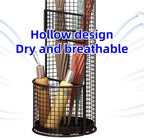 Umbrella Stand, Metal Umbrella Storage Rack, Umbrella Bucket with Drain Tray, Hollow Drain Rack for Entrance, Balcony, Shopping Mall(Gold)