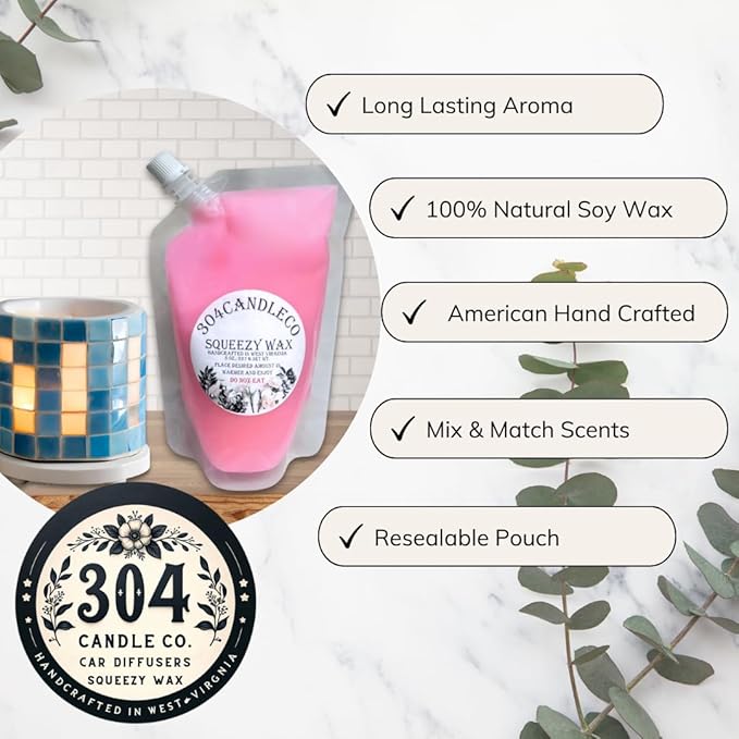 304CandleCo Large Squeeze Soy Wax Melt - 50 SCENTS! - Highly Fragrant & Hand-Crafted - Easy Mix & Match - American Made - Perfect for Wax Warmers (8oz, Patchouli)
