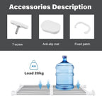 Geetery 4 Pcs Closet Tension Shelf Rod Metal Expandable Shelf Organizer Adjustable Closet Shelves Rack DIY Dividers Separators for Cabinet Storage Locker Clothes(19.69–31.5 Inch)