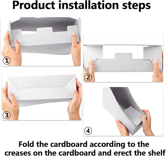 24 Pcs Cardboard Magazine File Holders Organizer Box Magazine Holder Sturdy Book Magazine Paper Organizer Storage Folder Holder for Home, Office, Desk and Shelves Supplies(White)