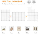 AWTATOS Cube Storage Organizer, Closet Organizers and Storage, 12 Cube Shelves Bookshelf, DIY Stackable Plastic Clothes Organizer Shelving for Bedroom, Home, Transparent Twill