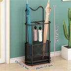 Metal Umbrella Holder, Umbrella Rack with Non-slip Pads, Umbrella Stands with Hook, Freestanding Umbrella Basket for Entryway, Living Room(Black)