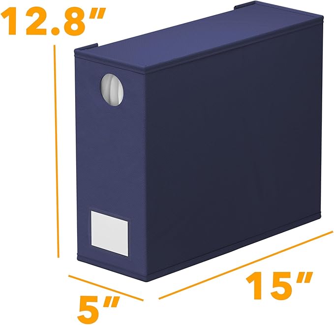 SpaceAid 4 Pack Bed Sheet Organizers and Storage, Foldable Sheet Organizer for Linen Closet, Sheets Set Folder Keeper with Window XL (Queen & King Size) Bedding Container (Navy Blue, 4 Pack)