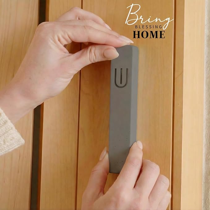 SURI Mezuzah for Door with Scroll – 7 Inch Modern Mezuzah Case with Non Kosher Scroll Included, Fits up to 6” Scroll, Easy Adhesive Installation, Gift Box Included