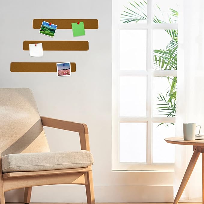 Bulletin Board Cork Board Cork Boards for Walls Cork Board for Office Pin Board Bulletin Boards for Walls (Brown)