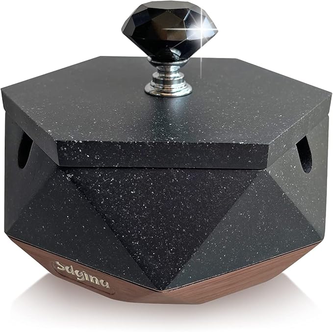 Ashtray for Outside Patio, Black Ash Tray with Lid and Removable Liner, Perfect Outdoor Ashtray for Cigarette Smokers, Cool Outdoor Ashtrays for Patio Waterproof/Windproof