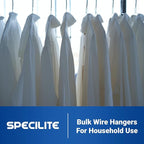 SPECILITE Wire Metal Clothes Hangers Bulk 150 Pack for Standard Size Suits, Coats, Shirts, Pants, Skirts, Space Saving, Non Slip,16 Inch 12 Gauge Ultra Thin, Black