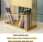 2-Tier Metal Umbrella Stand, Large-Capacity Commercial Umbrella Holder, Anti-Odor, Stable Base, Black Iron