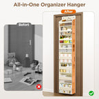 Over The Door Organizer, 8 Shelf Door Hanging Organizers with 8 Large Capacity Pockets, Back of Door Organizer Storage Hanging Shelves for Closet Bathroom Bedroom Nursery
