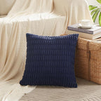 Fancy Homi 4 Packs Decorative Throw Pillow Covers for Living Room Couch Bed, Modern Farmhouse Boho Home Décor Accent Cushion Case, 16" x 16", Navy Blue