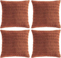 Fancy Homi 4 Packs Decorative Throw Pillow Covers for Living Room Couch Bed, Modern Farmhouse Boho Home Décor Accent Cushion Case, 16" x 16", Rust