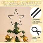 MECCANIXITY 4 Pcs Star Dream Catcher Rings, 10" Dream Catcher Metal Hoops Macrame Wreath Rings Pentagram Floral Hoops for DIY Craft Making Home Wedding Wall Hanging Decoration, Black