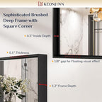 Keonjinn Black Bathroom Mirror 16 x 20 Inch, Metal Framed Small Black Mirror, Rectangular Wall Mount Mirrors Square Corner, Modern Farmhouse Bathroom Vanity Mirrors for Over Sink(Horizontal/Vertical)