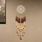 Artilady Macrame Dream Catchers for Bedroom - Tassel Wall Hanging Handmade Dreamcatchers Home Decor with Tassel Feather Ornament Craft Blessing Gift (Mix Brown)