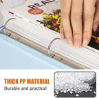 40Pcs 3 Hole Punched Magazine Holders, Magazine Organizer, 3 Ring Binder Insert Strips, Translucent White