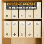 SpaceAid 10 Pack Bed Sheet Organizers and Storage, Foldable Sheet Organizer for Linen Closet, Sheets Set Folder Keeper with Window XL (Queen & King Size) Organizing Bedding Container, Beige