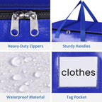 Moving Bags, Storage Bags with Sturdy Handles and Heavy Duty Zippers, Storage Totes for Space Saving, Moving & Storage, Collapsible Moving Supplies(125L, 8-Pack, Blue)