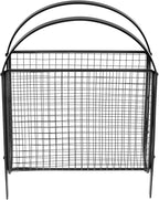 MyGift Mid-Century Design Magazine Rack, Matte Black Tone Metal Mesh Freestanding Magazine Organizer Holder Sling