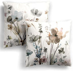 Flower Throw Pillow Covers 20x20 Set of 2, Cozy Flowers Pillow Cushion Cases, Modern Decorative Square Pillowcases for Sofa Couch Bedroom Living Room Car Seat