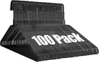 Wire Metal Hangers 100 Pack, Black Slim Clothes Hanger 16 Inch 12 Gauge, Bulk Dry Cleaner Hangers for Standard Size Coat, Suits, Shirts, Pants, Skirts