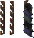 2PCS Wall Mounted Wooden Hat Rack for Baseball Caps - Solid Wood Organizer & Storage Display for Closet Door, Bedroom, Entryway, Laundry