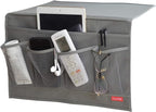 6 Pockets Bedside Storage Organizer, Bedside Caddy, Table Cabinet Storage Organizer, TV Remote Control, Phones, Magazines, Tablets, Accessories (Light Grey)