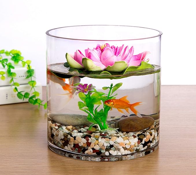 WGV Cylinder Vase, Width 10", Height 10", Clear Wide Large Diameter Flower Glassware, Floral Container, Planter Terrarium for Wedding Party Event, Home Accent Decor, 1 Piece