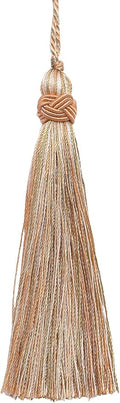 DÉCOPRO 4" (10cm) Decorative Hand-Crafted Tassel | Craft Tassel (ITS) Prairie Beige Multicolor #3853 (Light Beige White Ivory Light Orange) Set of 4